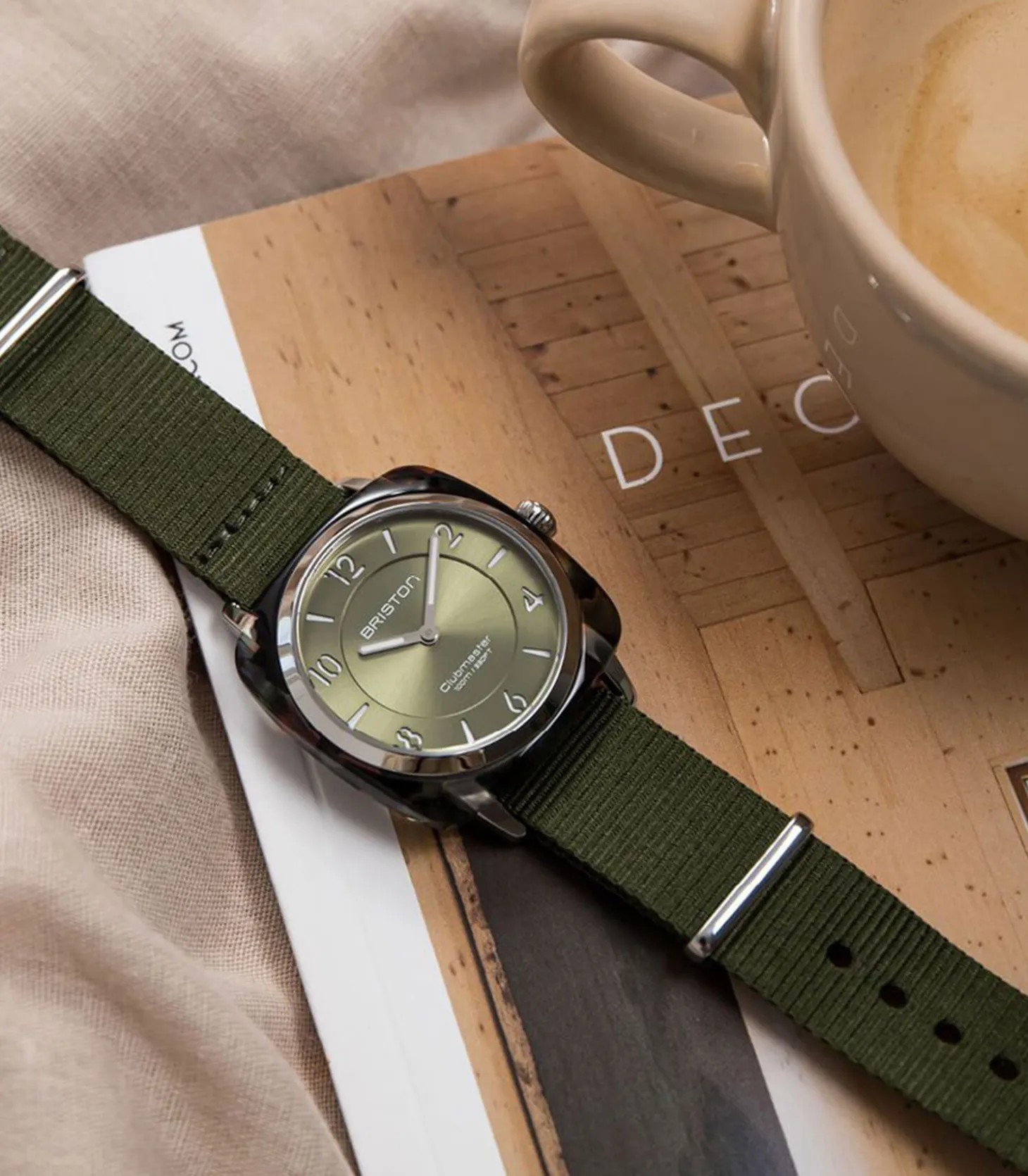 Montre Clubmaster Chic - Or rose/Vert olive-Briston Shop