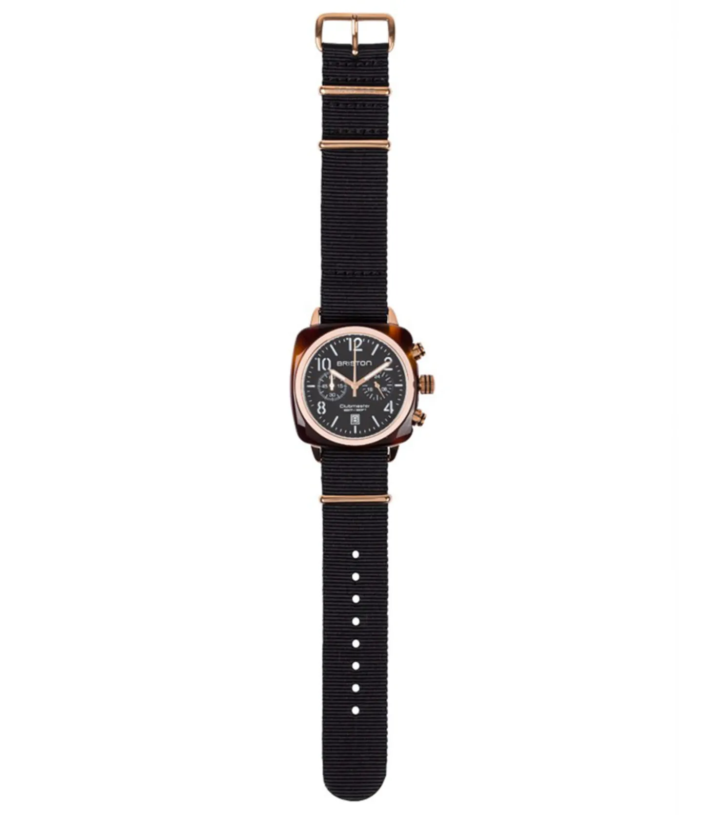 Montre clubmaster chrono - Écaille de tortue/Or rose-Briston Shop