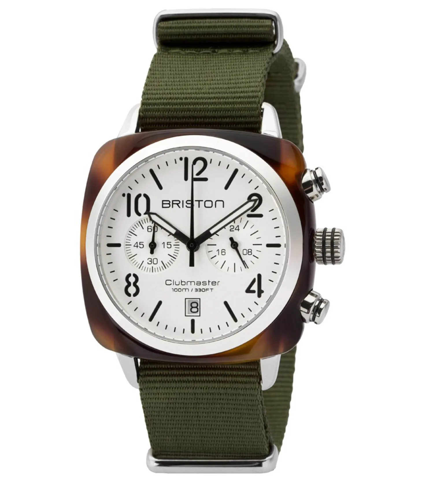 Montre Clubmaster Chronographe - Kaki/Blanc-Briston Sale