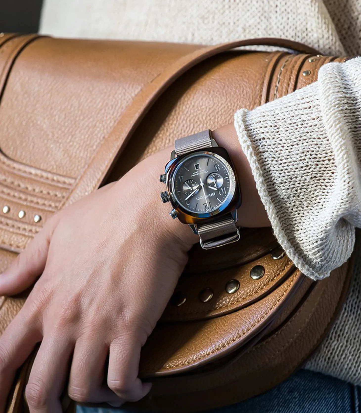Montre Clubmaster Classic Chrono - Gris taupe soleillé-Briston Outlet