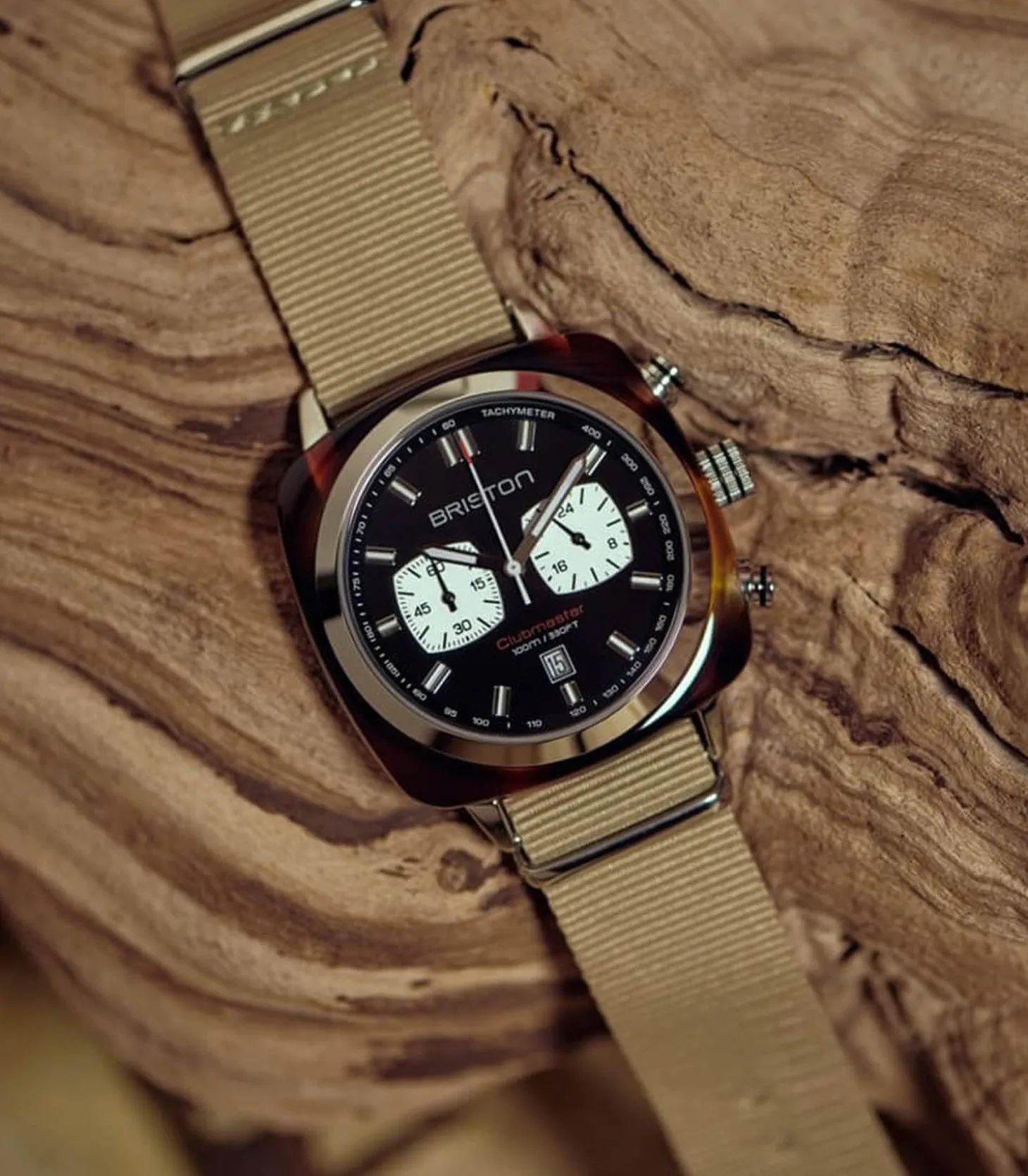 Montre Clubmaster Sport Chronographe - Écaille de tortue/Noir-Briston Cheap