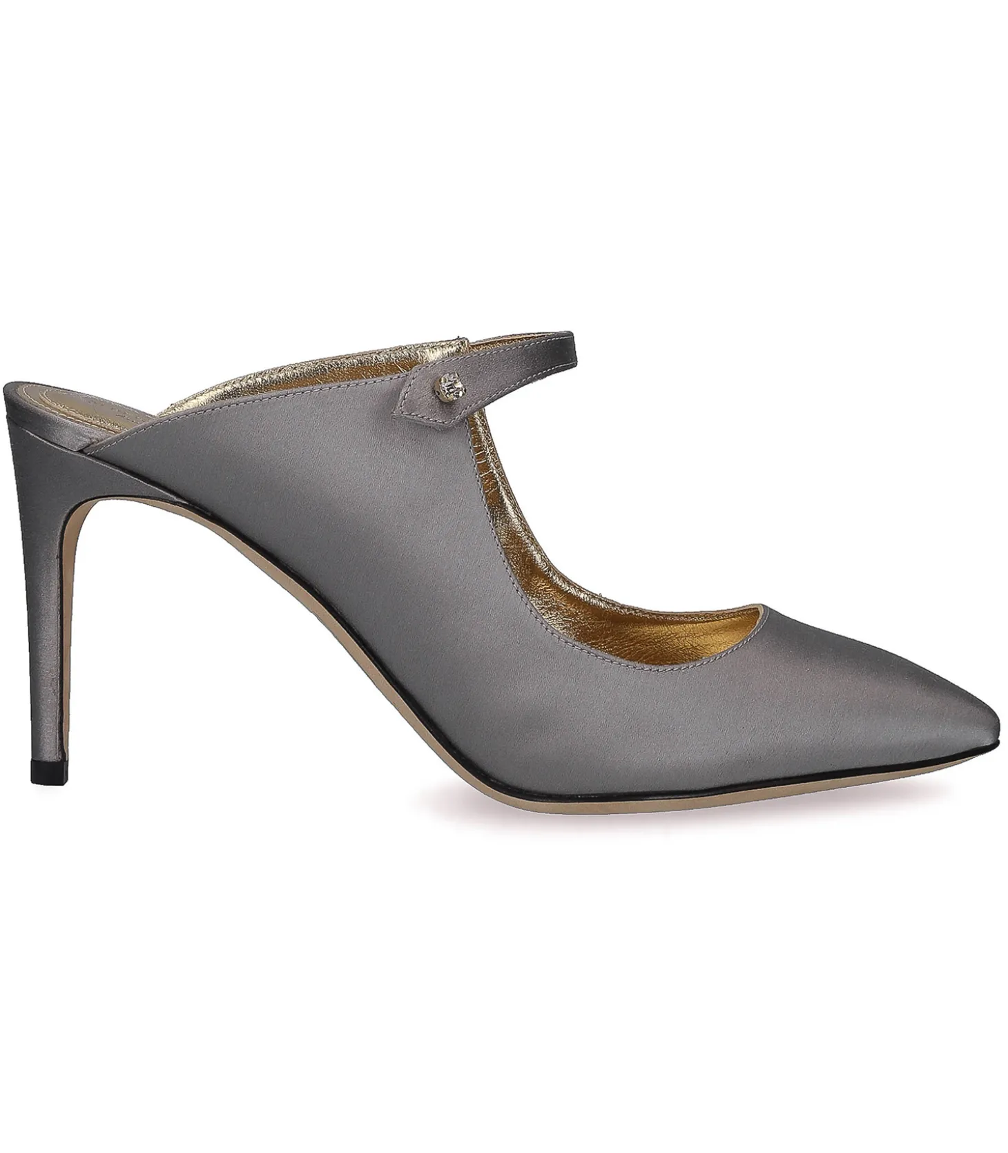 Mules à talon en soie argentées-Alberta Ferretti Discount