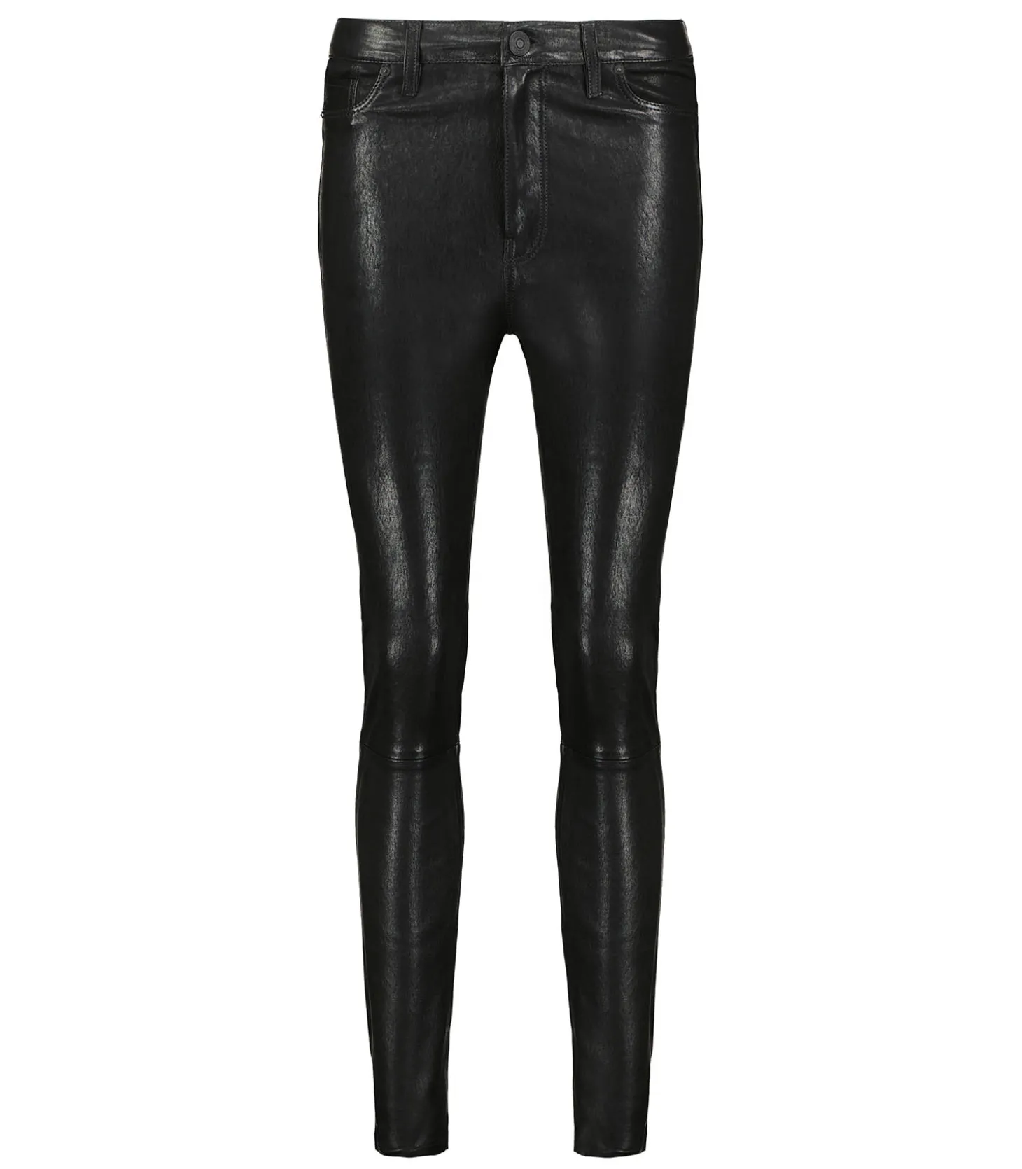 Pantalon en Cuir Barbara High Rise Slim Noir-Hudson Best Sale