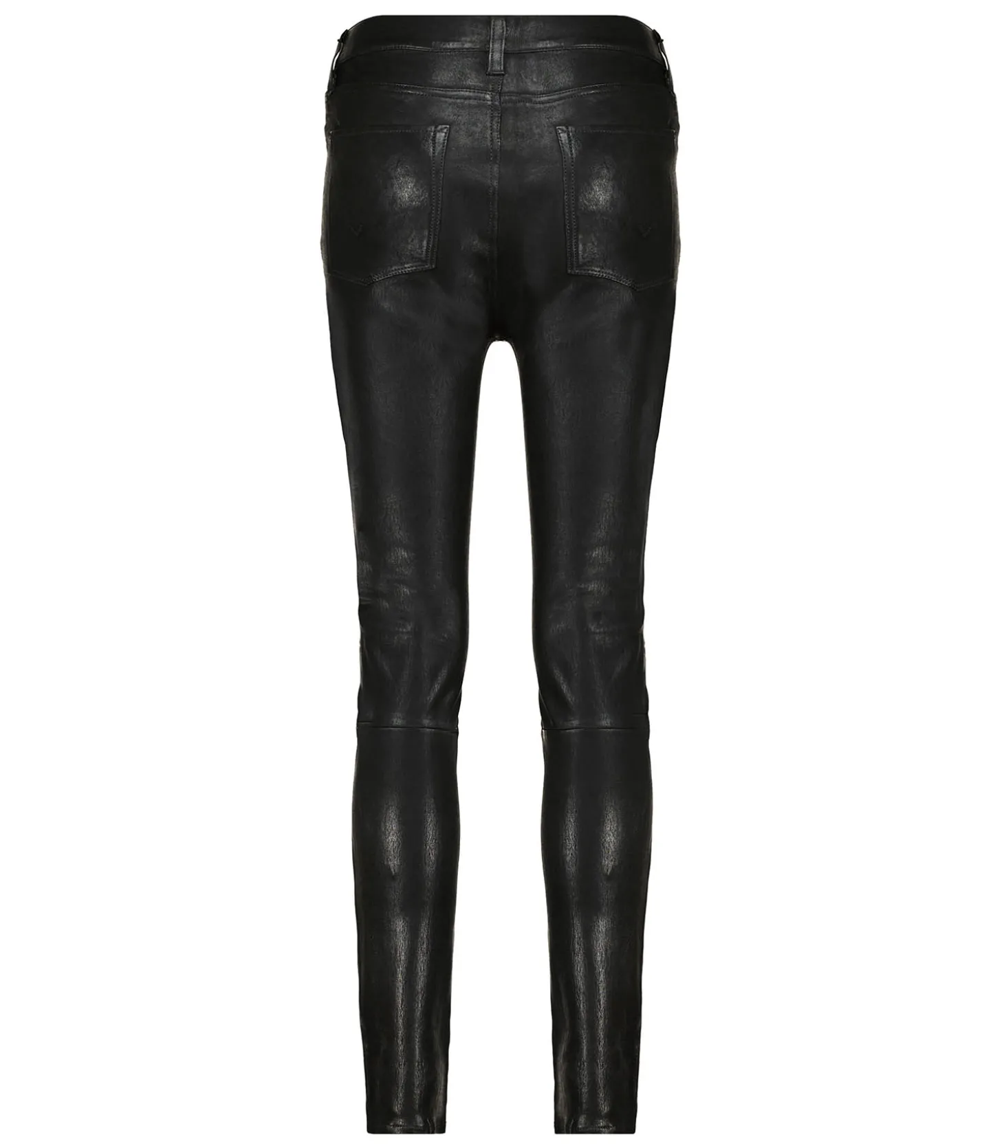 Pantalon en Cuir Barbara High Rise Slim Noir-Hudson Best Sale