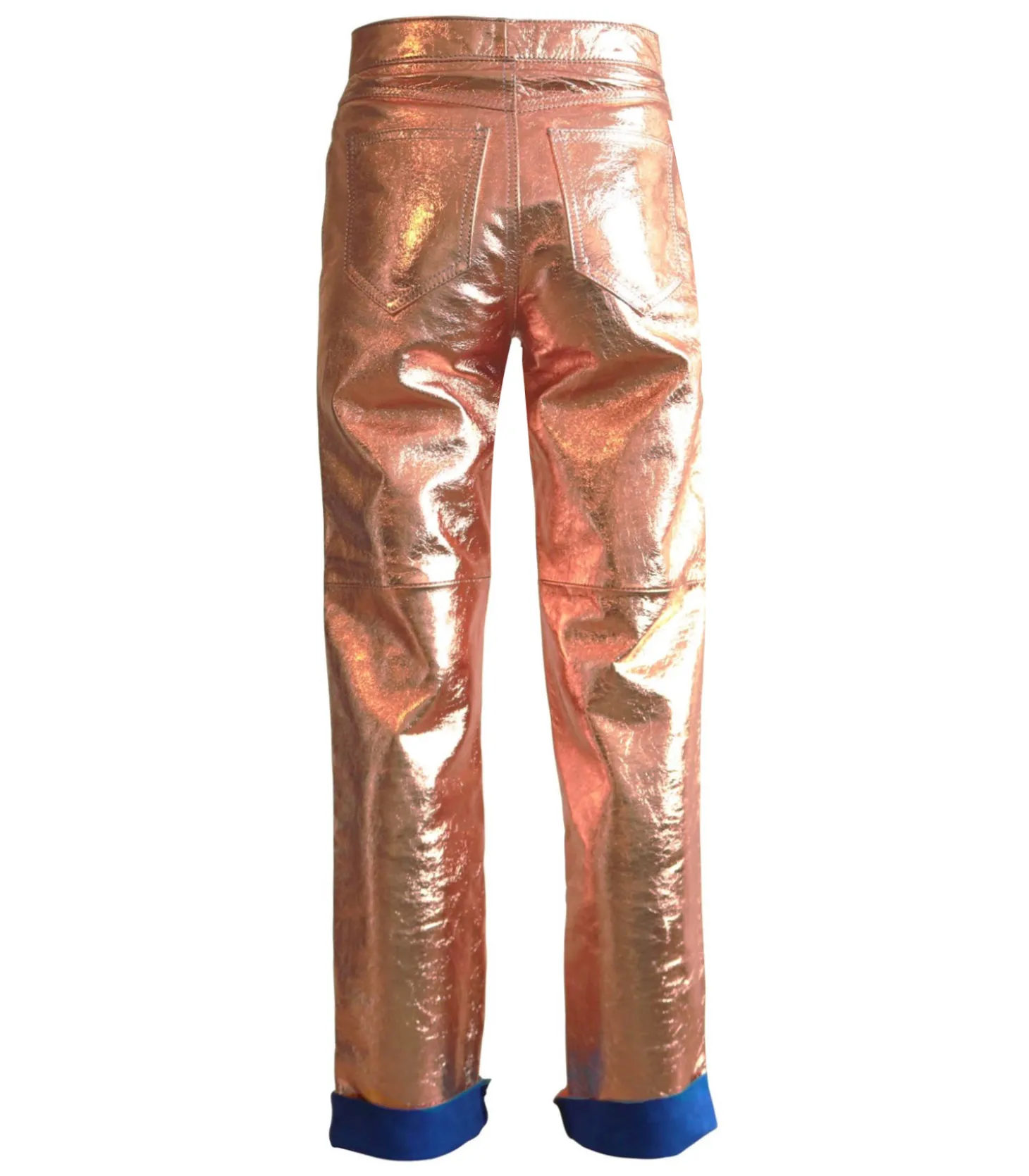 Pantalon en Cuir Rose Gold-Victoria Leivissa Outlet