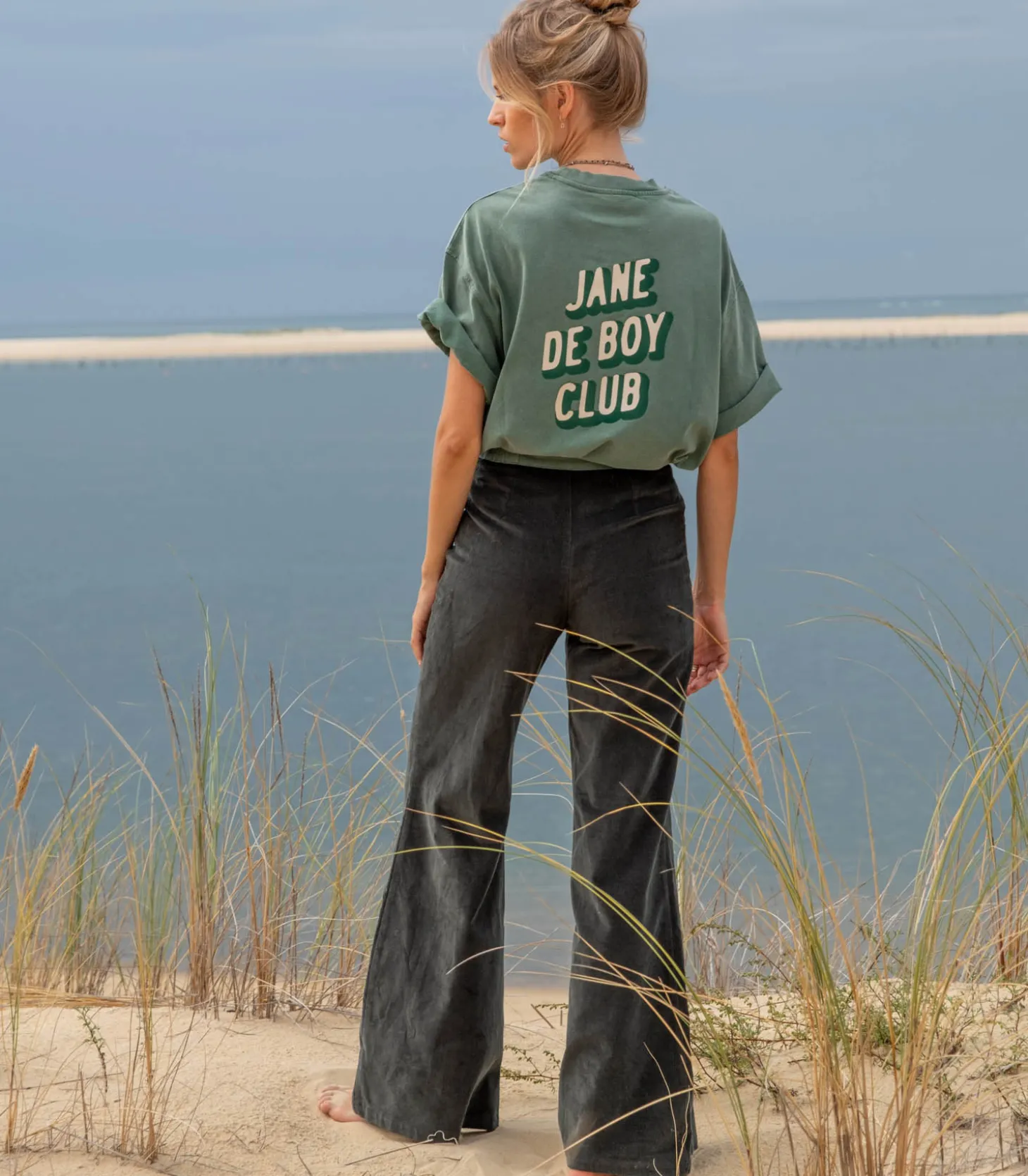Pantalon en Velours Bicolore Luigi Vert-La Treille Maison Ensoleillée Store