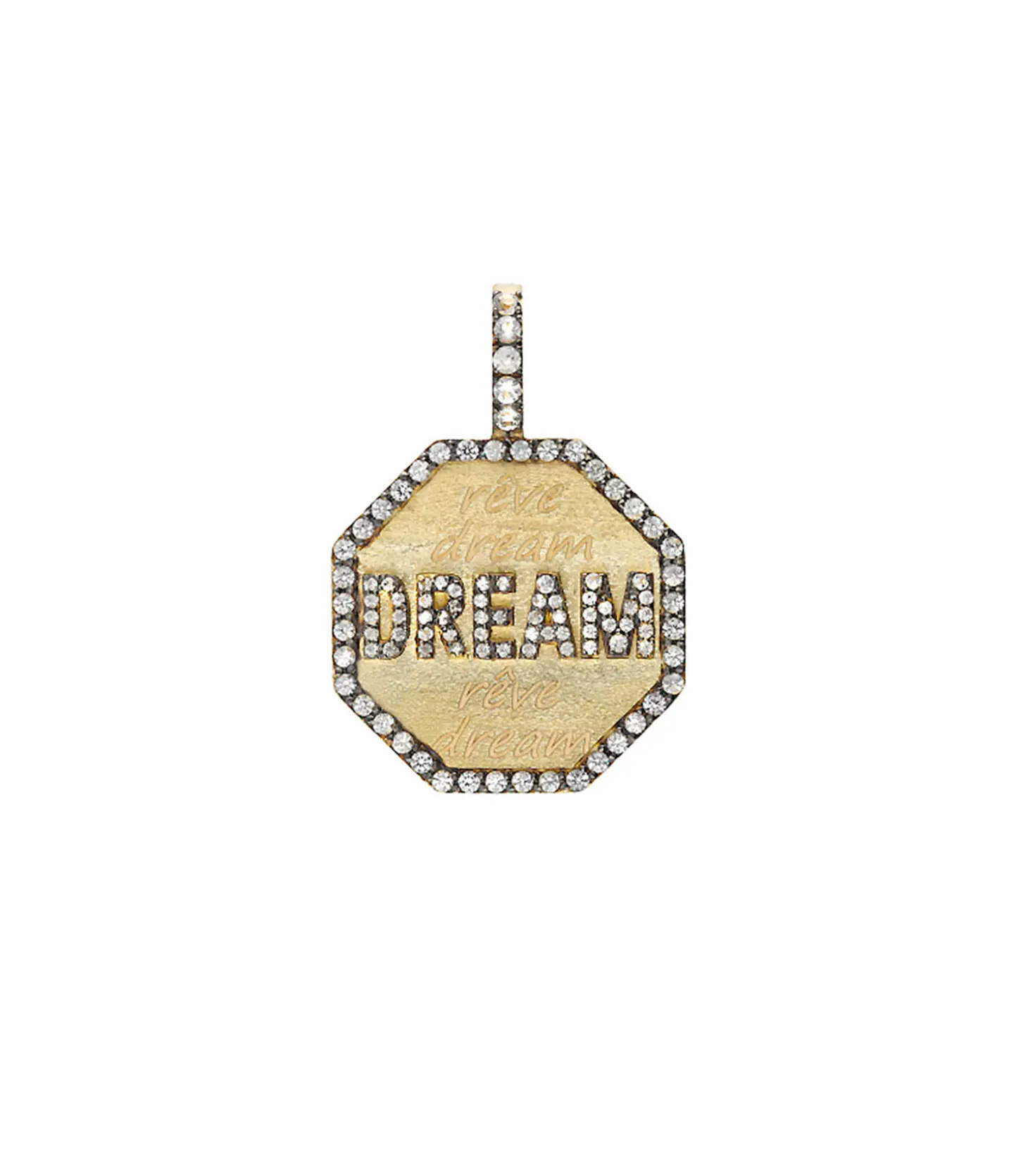 Pendentif Dream Or jaune Saphirs blancs-Feidt Paris New