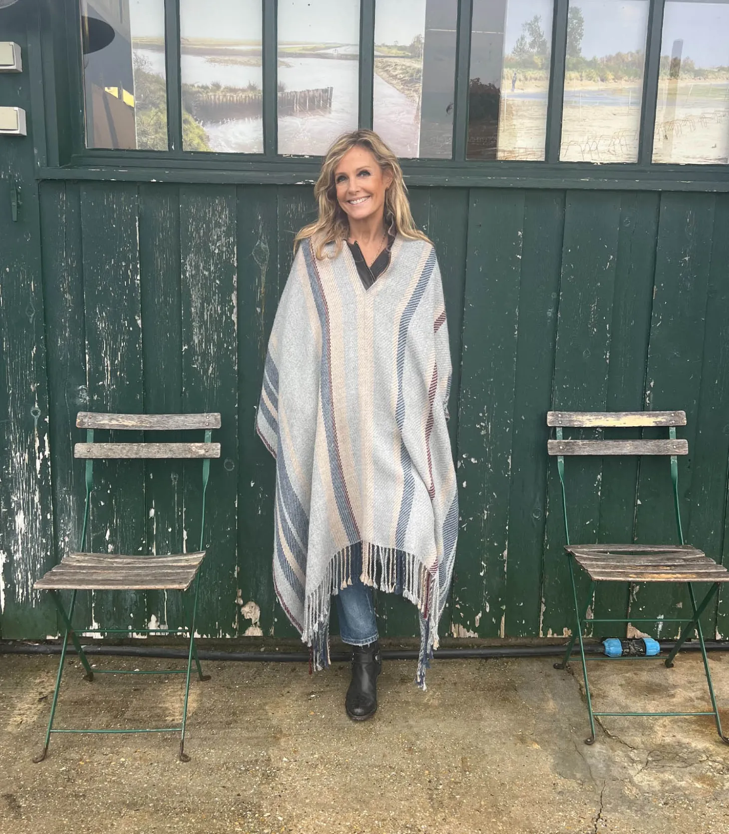 Poncho LMP Gris Bleu-HAND.SO.ON Clearance