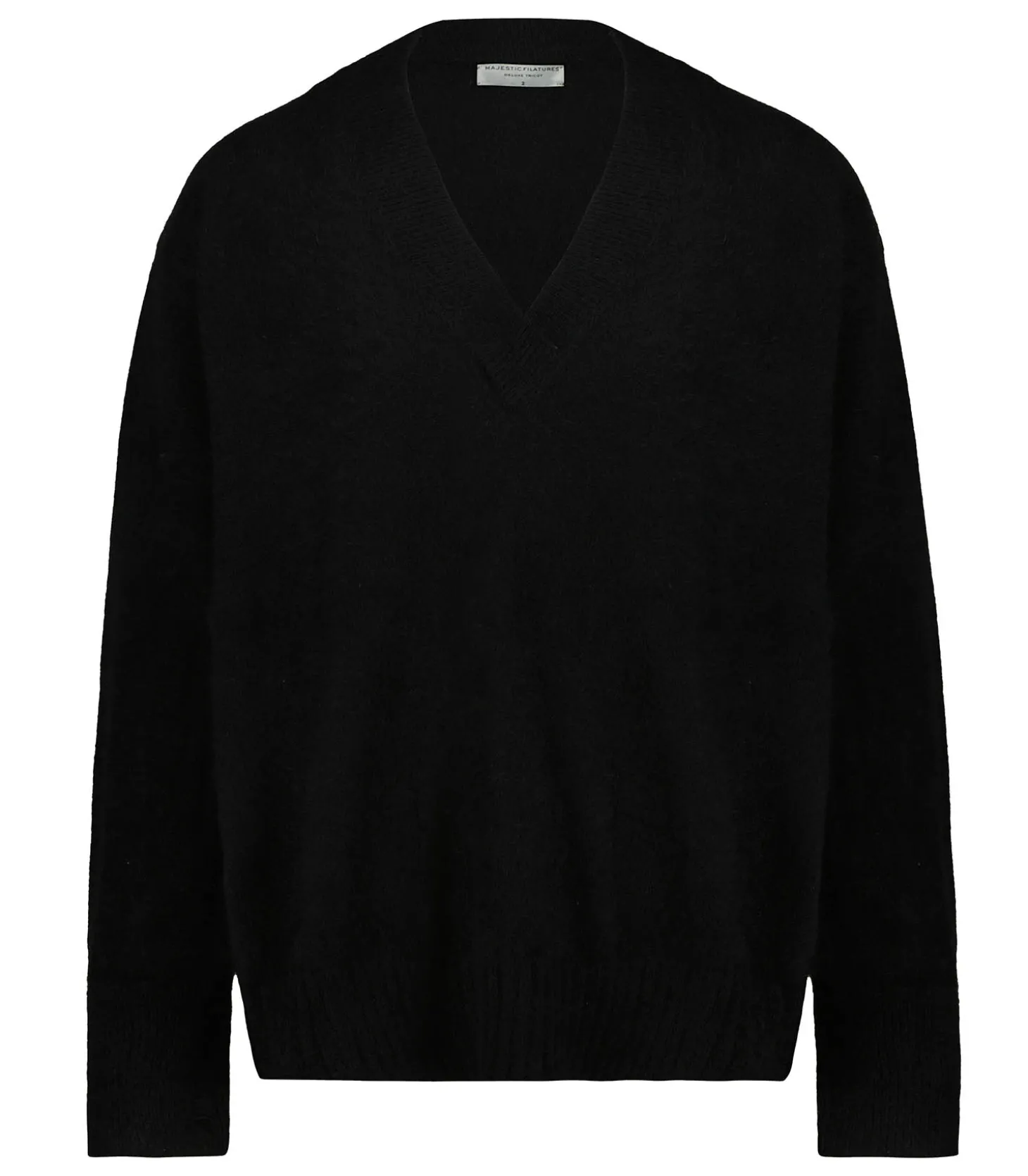 Pull Col V Noir-Majestic Filatures Cheap