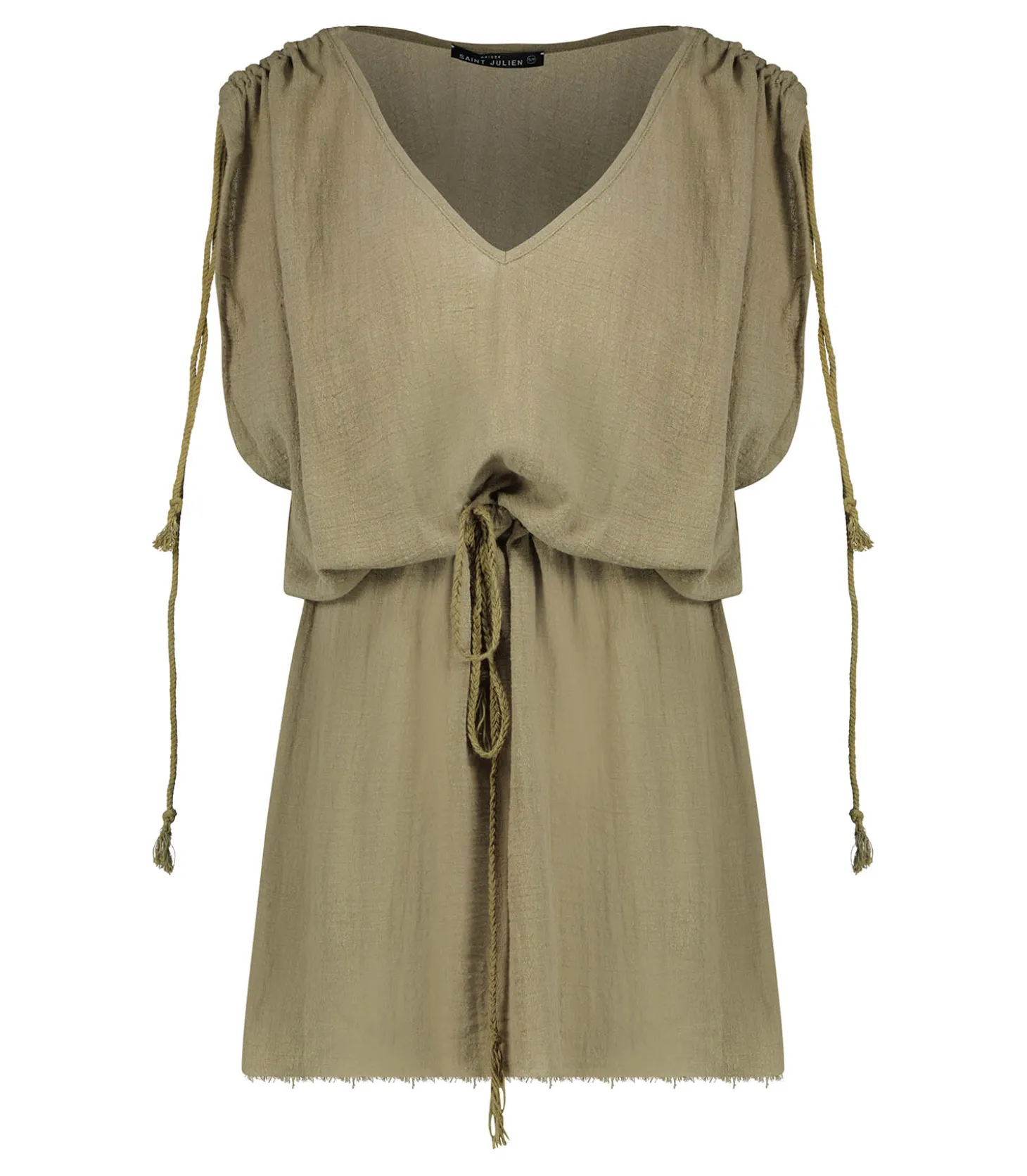 Robe courte Alexandrie Khaki-Maison Saint Julien Outlet