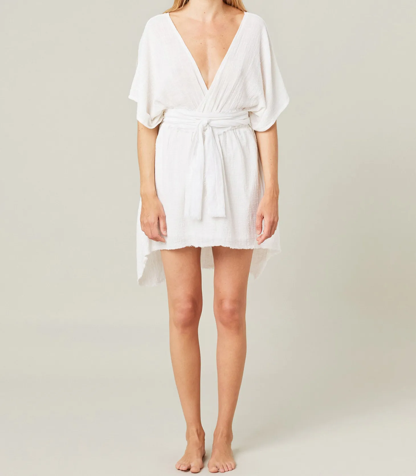 Robe courte Empire Blanche-Maison Saint Julien Store