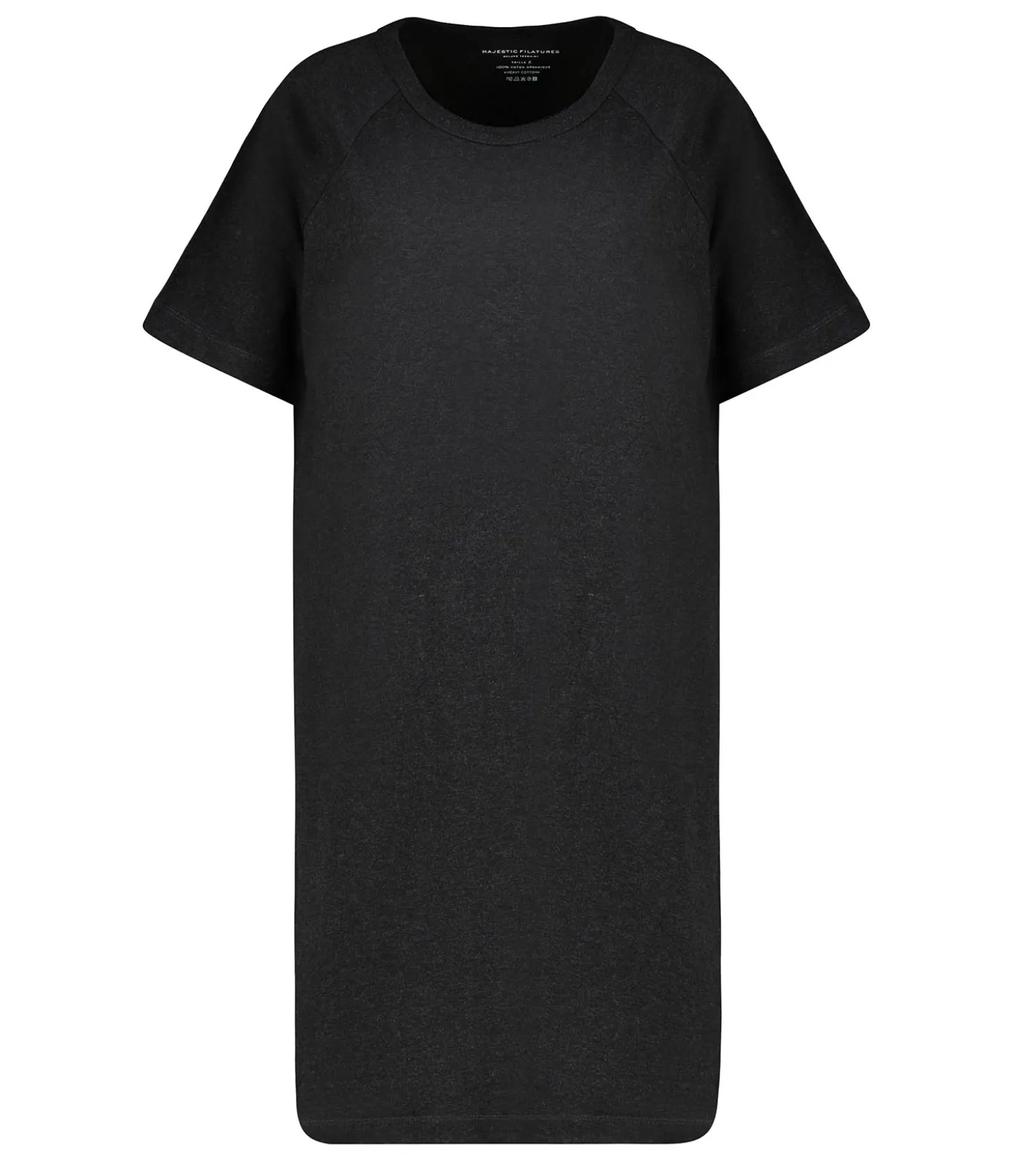 Robe Tee-shirt Col rond Noir chiné-Majestic Filatures Cheap