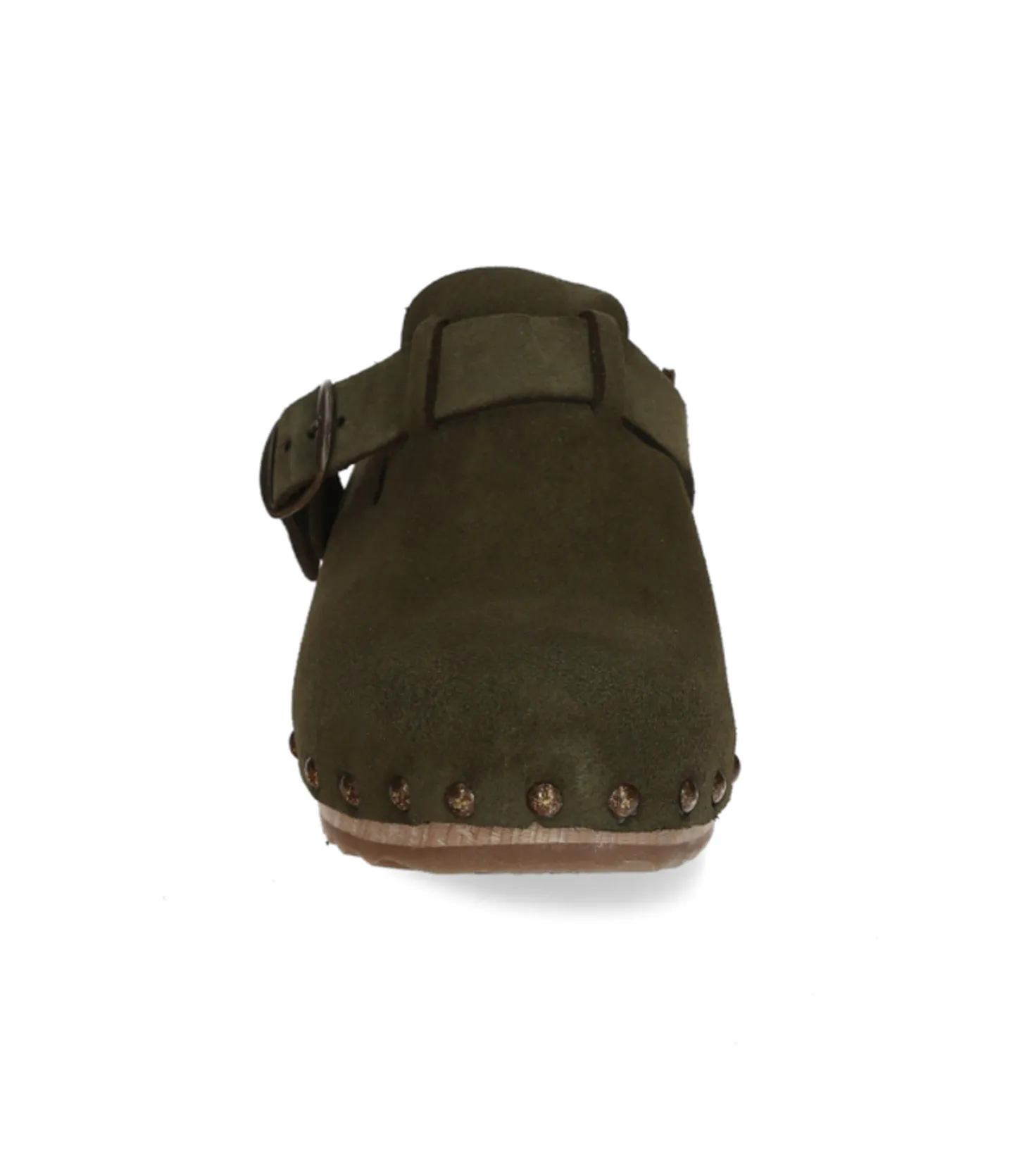 Sabots Clang Cuir Velours Kaki-Bosabo Cheap