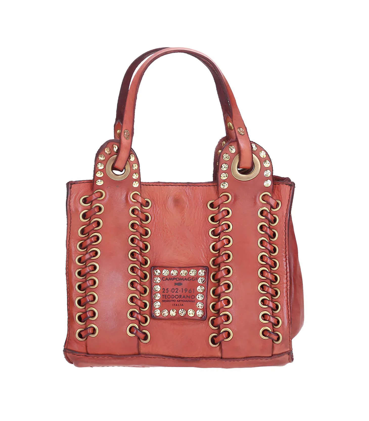 Sac Bandoulière Dalia en Cuir Tressé Rouille-Campomaggi Flash Sale