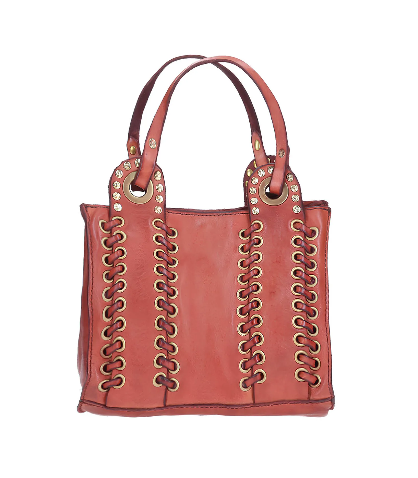 Sac Bandoulière Dalia en Cuir Tressé Rouille-Campomaggi Flash Sale