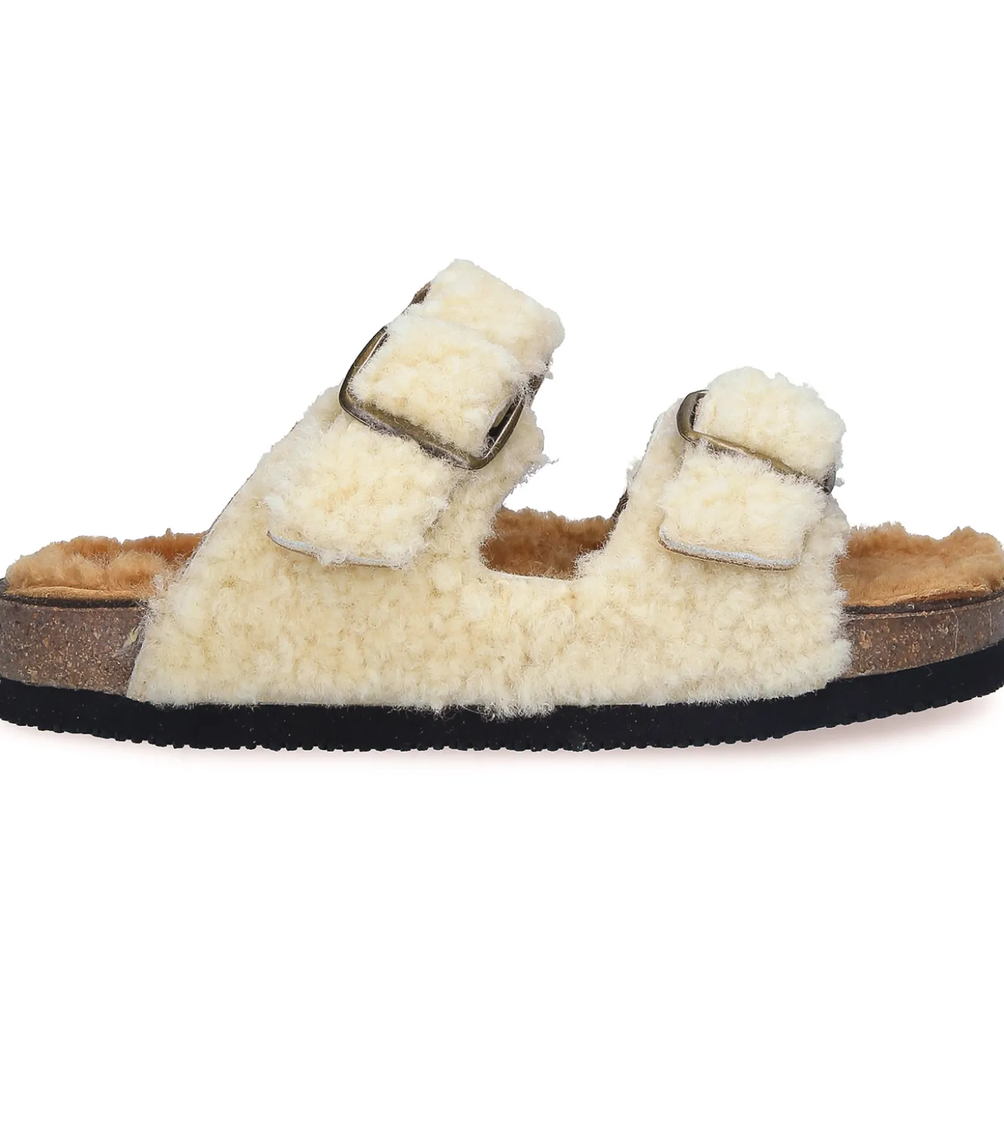 Sandales Shearling Champagne/Camel-Bosabo Discount