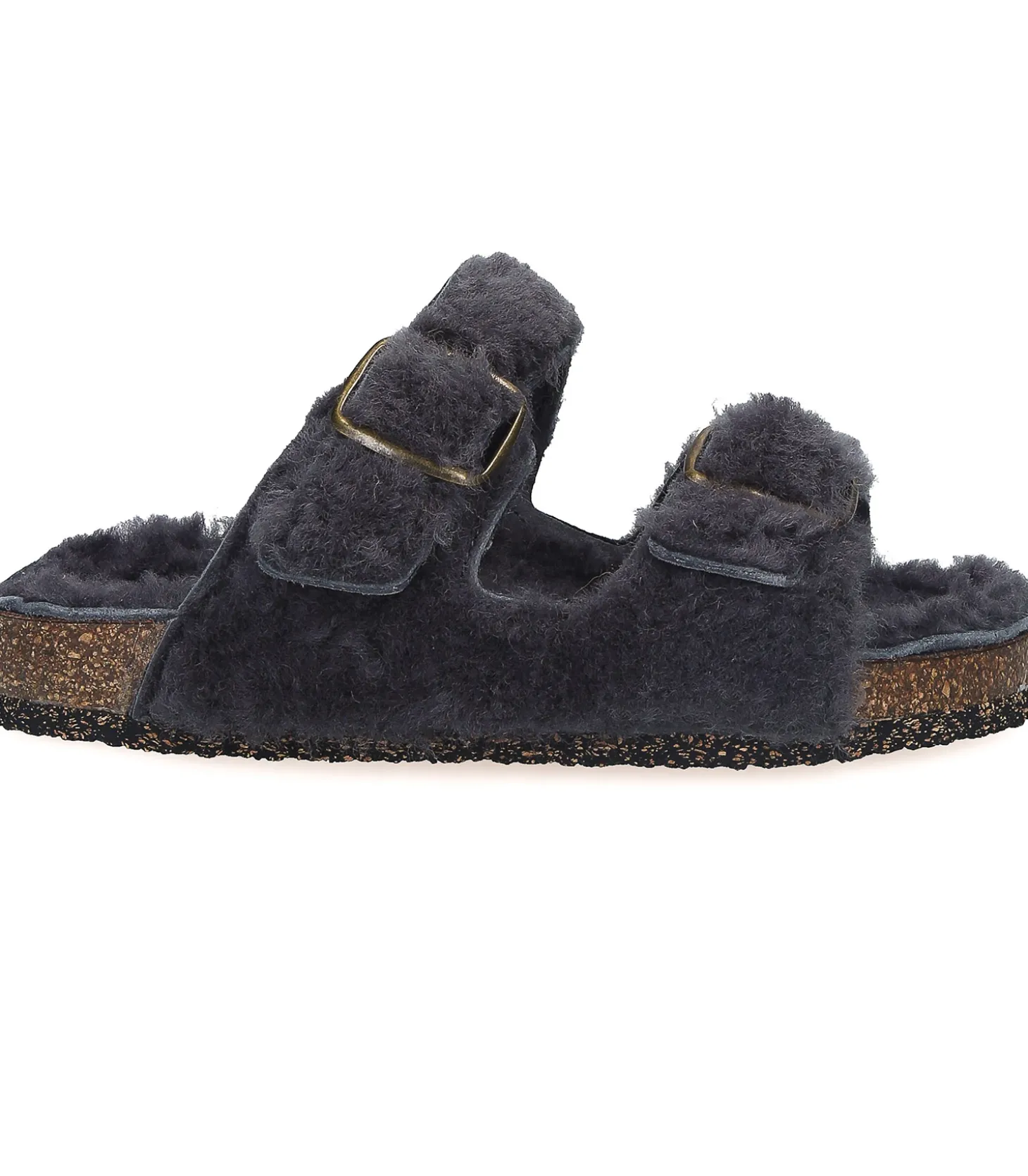 Sandales Shearling Gris/Gris-Bosabo Cheap
