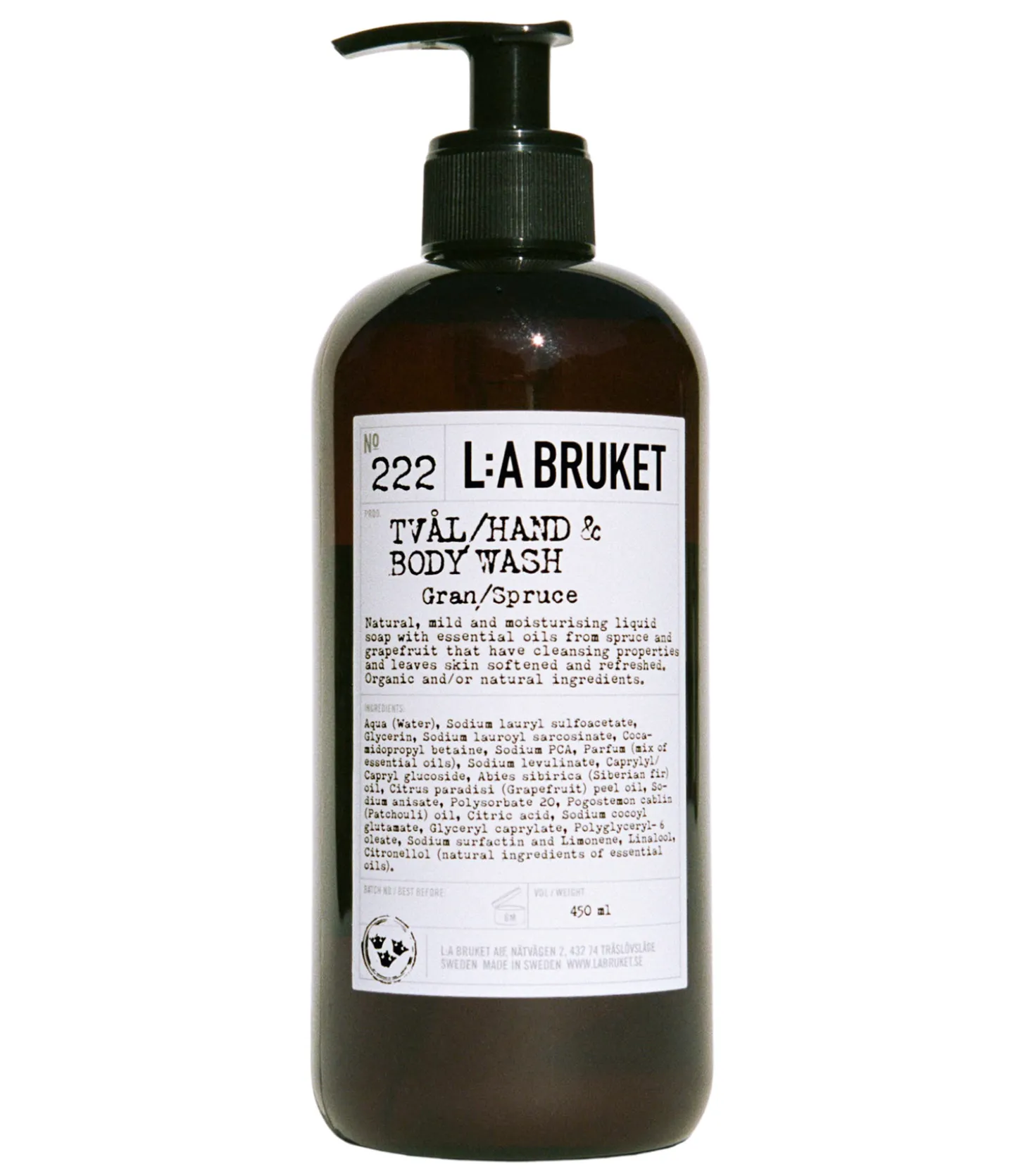 Savon liquide mains et corps n°222 Épicéa 450 ml-L:a Bruket Best Sale