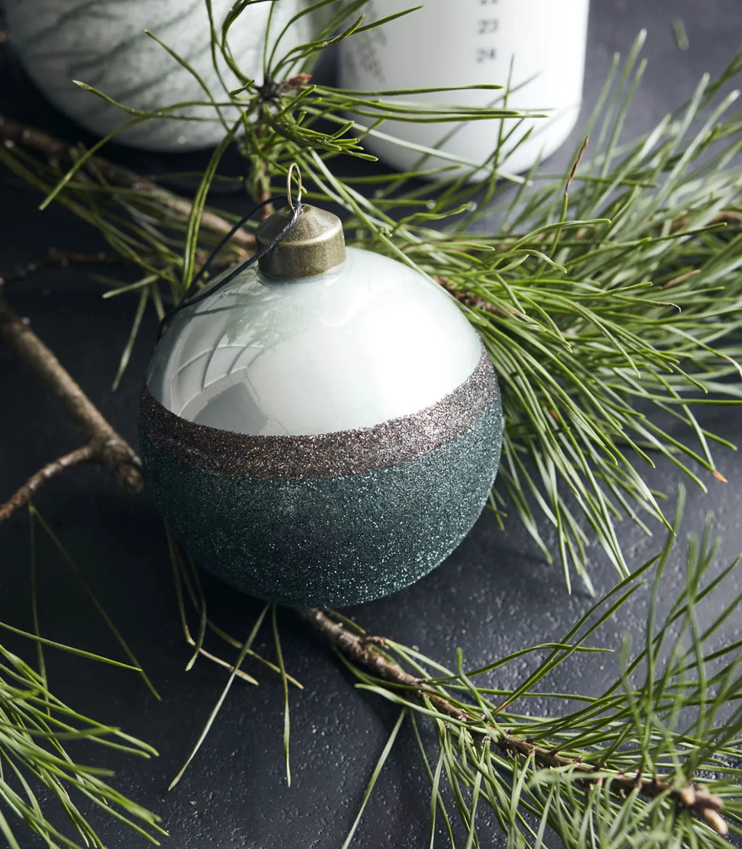 Set de 6 Boules de Noël Stripe Vert-House Doctor Fashion