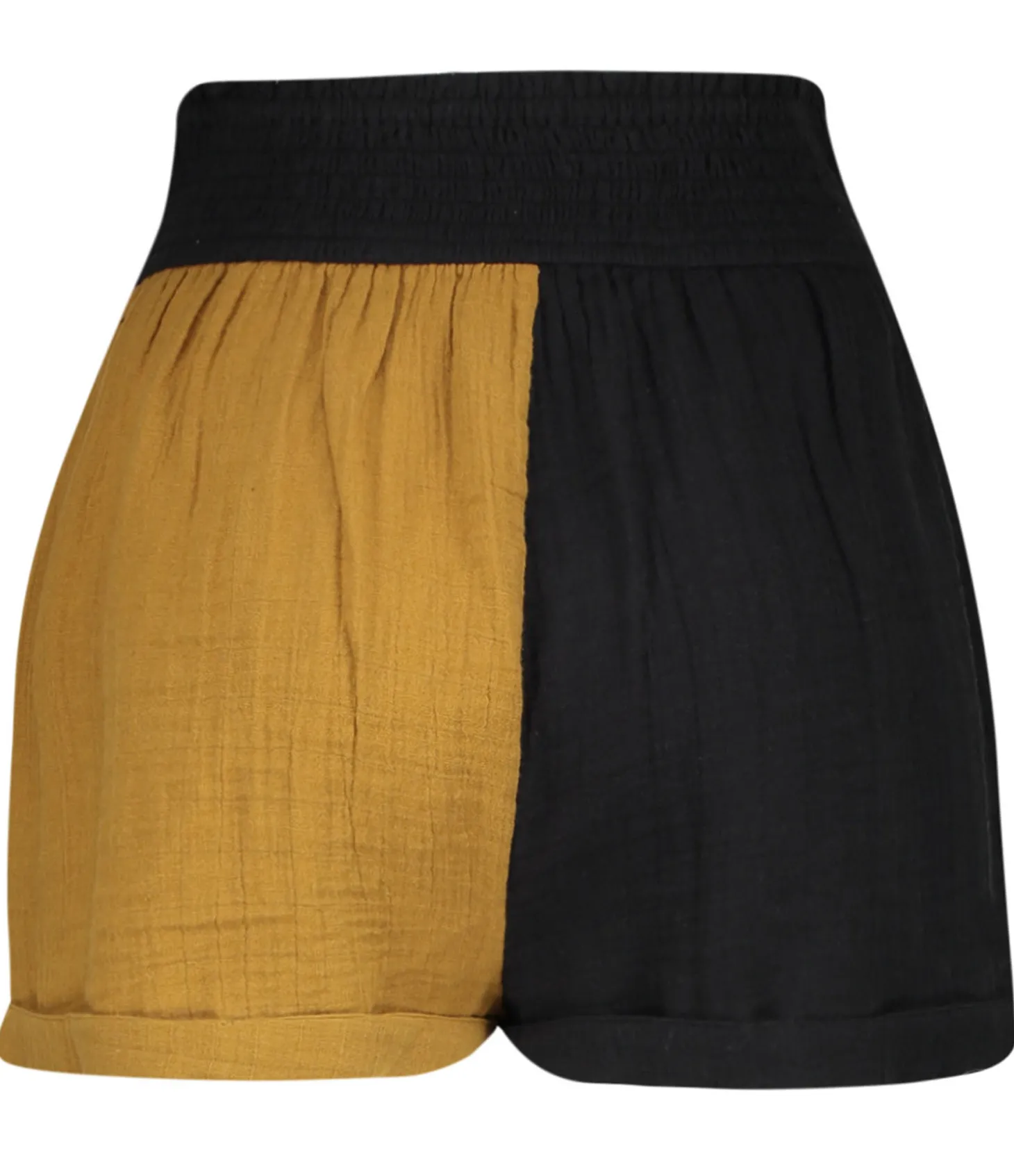 Short paperbag Adrian gaze de coton Black/Masala-Anaak Best