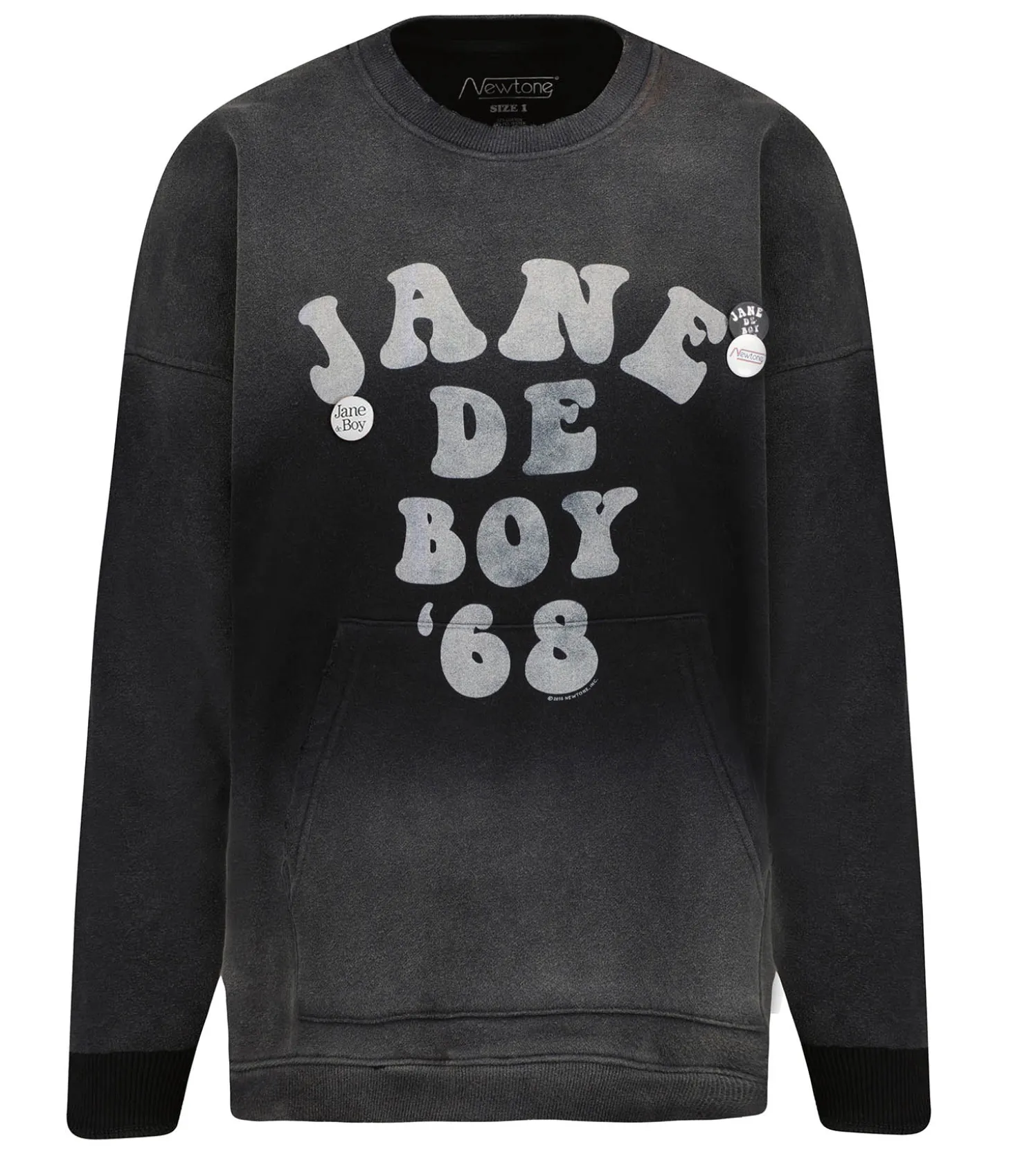 Sweat-shirt Piper Jane de Boy '68 Black-Newtone Cheap