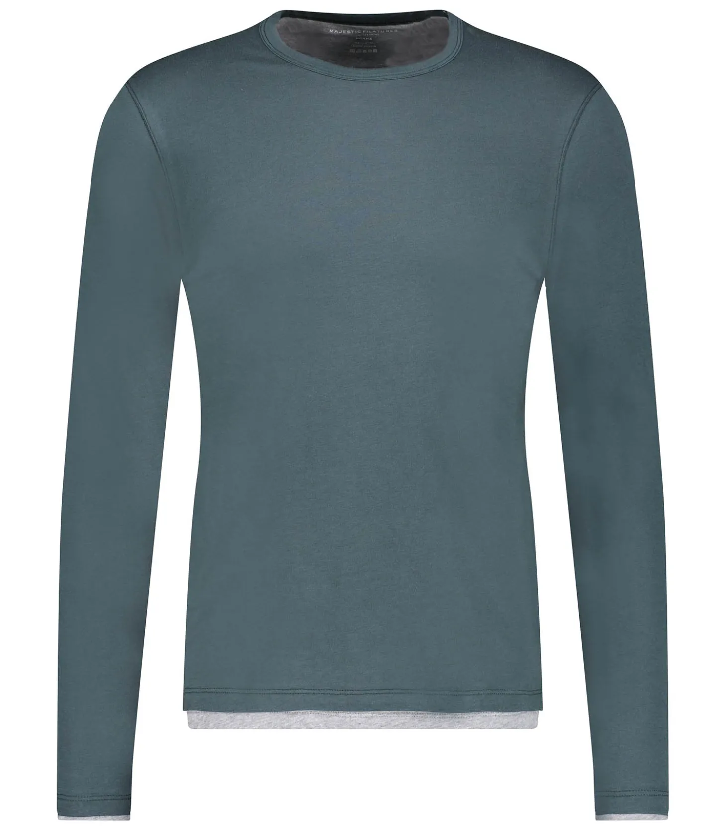 Tee-shirt homme Col Rond Manches Longues Crepuscule Coton-Majestic Filatures Flash Sale