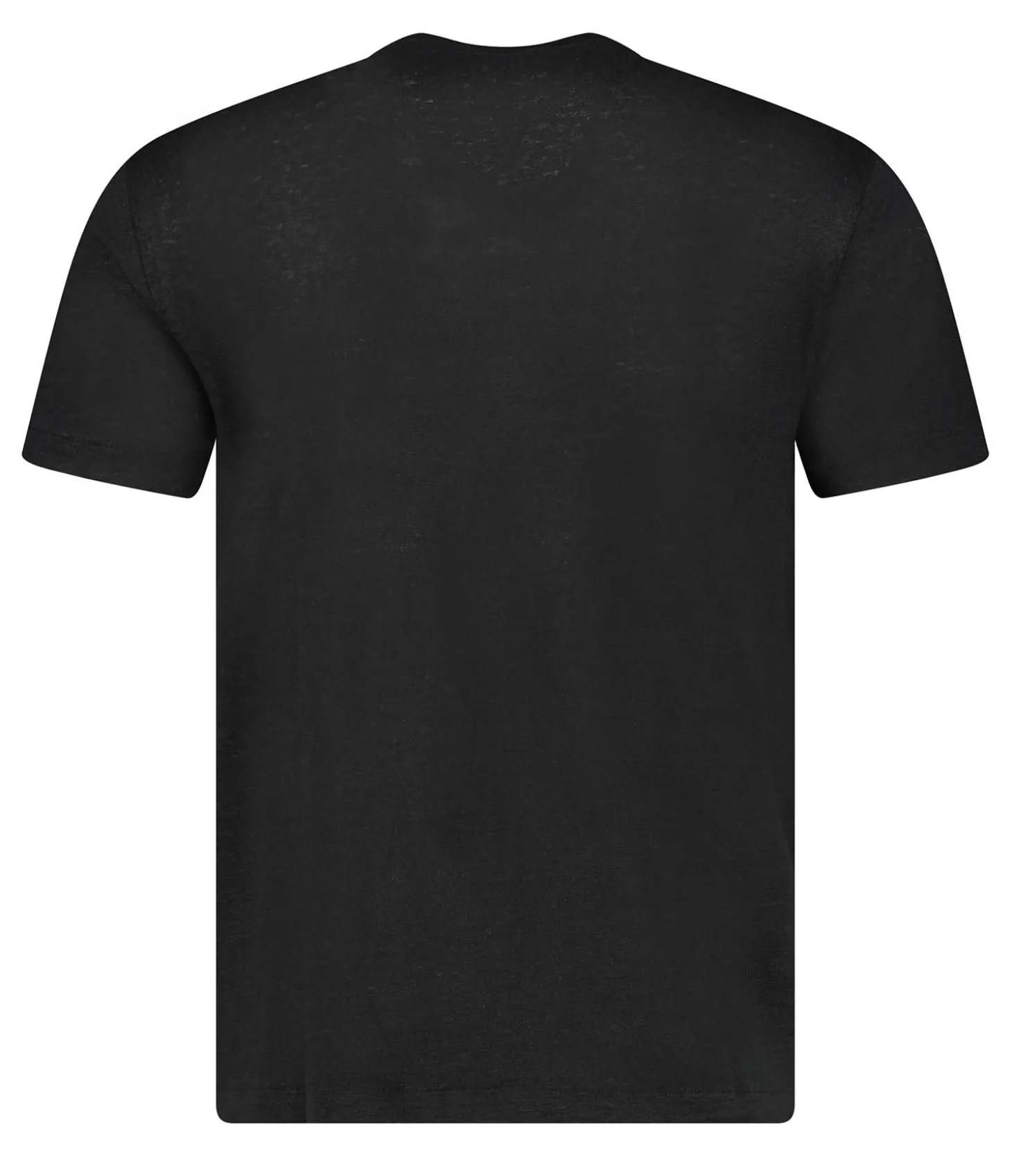 Tee-shirt Homme Col V Manches Courtes Lin Noir-Majestic Filatures Best Sale