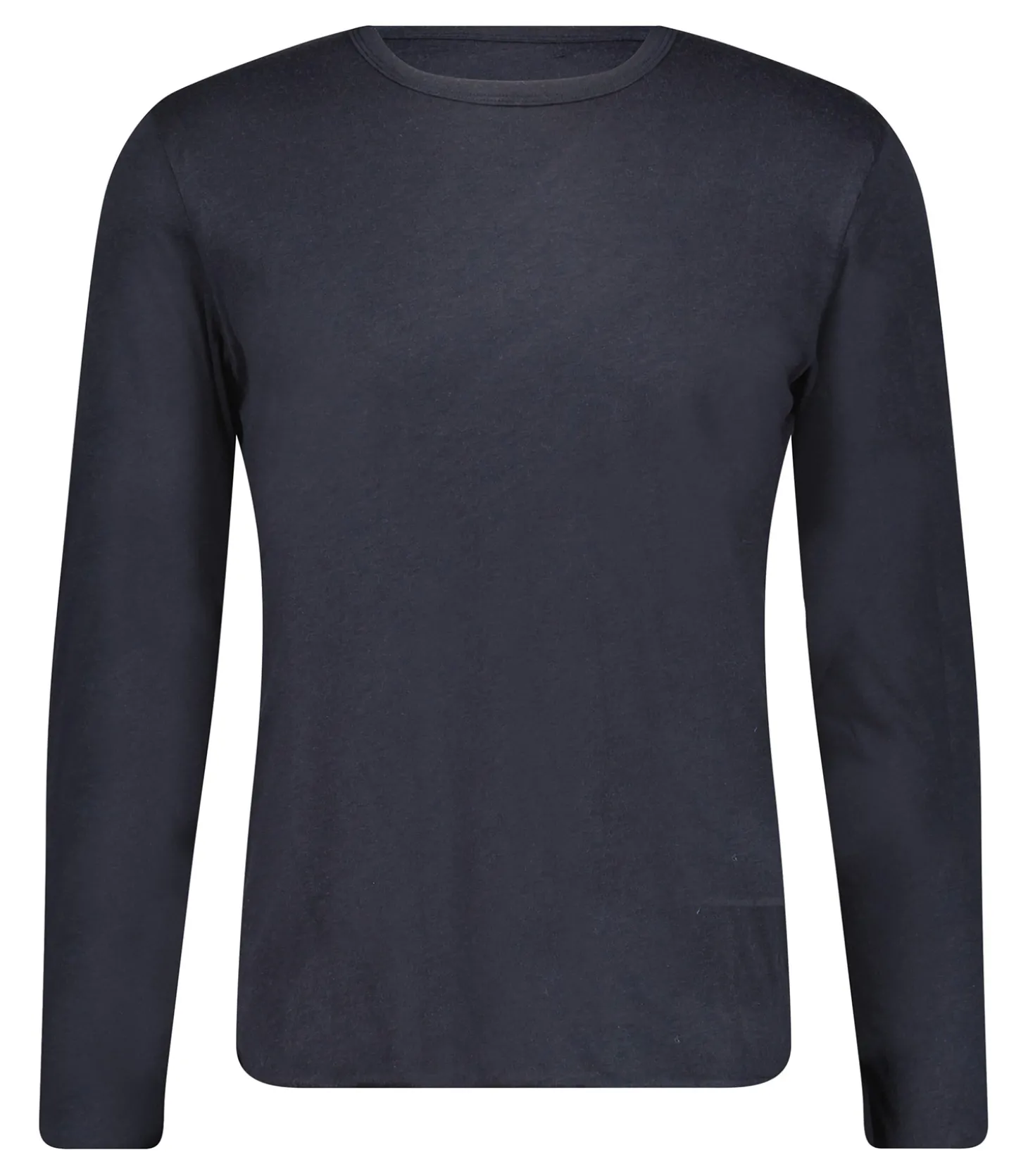 Tee-shirt manches longues en coton et soie Marine-Majestic Filatures Fashion