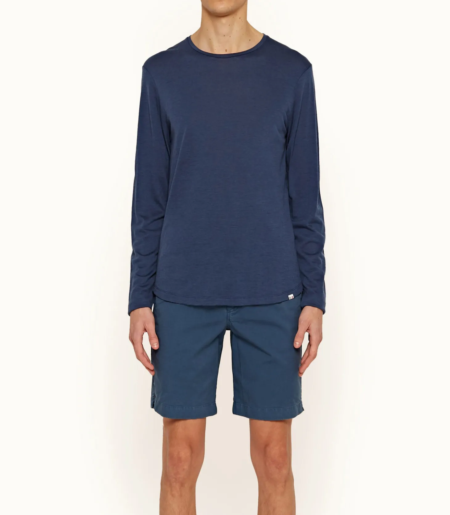 Tee-shirt OB-T LS Merino Classic Blue-Orlebar Brown Store